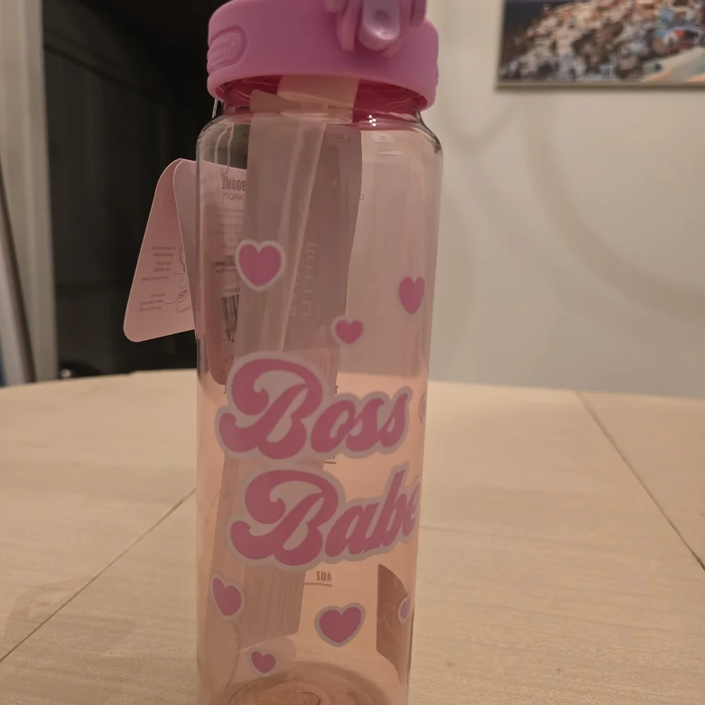 Paris Hilton NWT Boss Babe Pink Heart Water Bottle - Picture 2 of 7